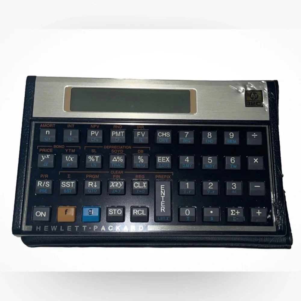 VintageHP 12C Financial Calculator HP Hewlett Packard No Case Dual Style Battery